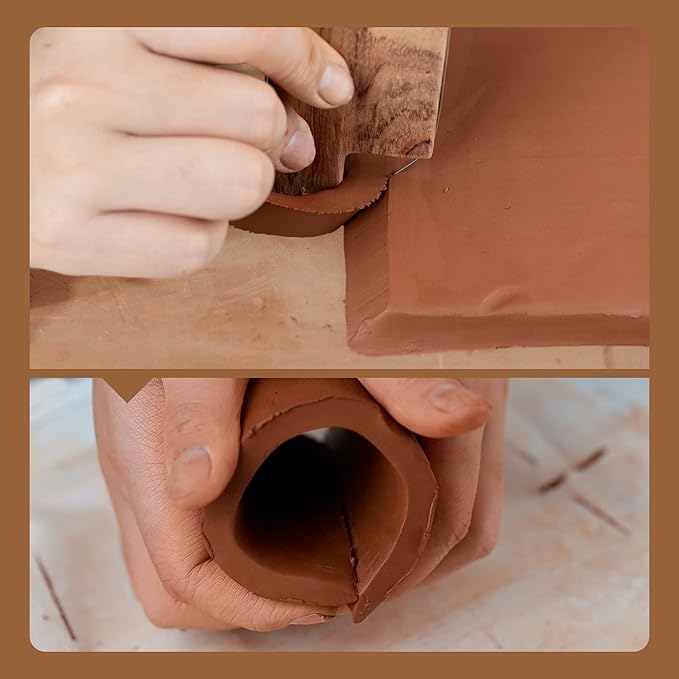 VTUNA Clay Bevel Cutter – Angle Cutting Tool for Pottery & Ceramics, Wood Handle & Steel Wire for Slab Building Projects
