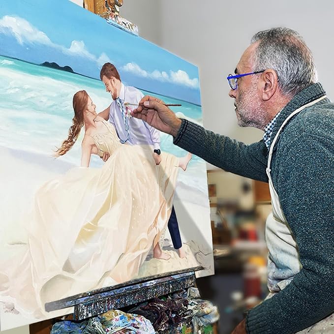 Paint Your Life Custom Hand-Painted Oil Portrait from Photo to Painting