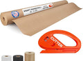 Brown Kraft Paper Roll 36" x 1800" (150 feet) with Cutter - USA-Made Quality Paper 50lb Thickness for Wrapping, Packing, Moving, Shipping, & Crafts/Arts - Natural Kraft Material by IDL Packaging