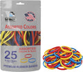 Small Quantity Rubber Bands Pack, Everyday Elastic Bands - Purchase What You Need, At A Price That You Like - Assorted Colors & Sizes - Approximatly 25 Bands