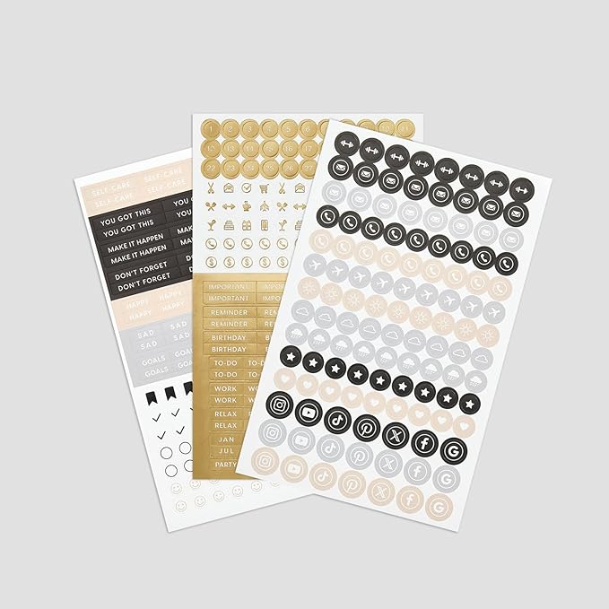 &And Per Se Dotted Journal Notebook, A5 Hardcover Leather Bullet Dotted Journal, 160 Pages 100 gsm Thick Paper，3 Sheets of Stickers Included - 5.7'' x 8''（Apricot）