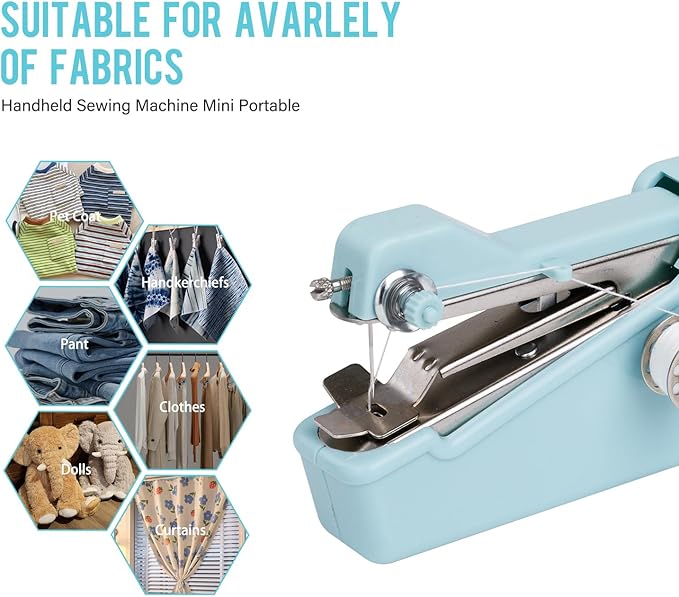 Handheld Sewing Machine CS101,Sewing Machines for Beginners,Portable Electric Mini and Samll Hand Held Sewing Machines Kit for Adults and Kids Blue Set