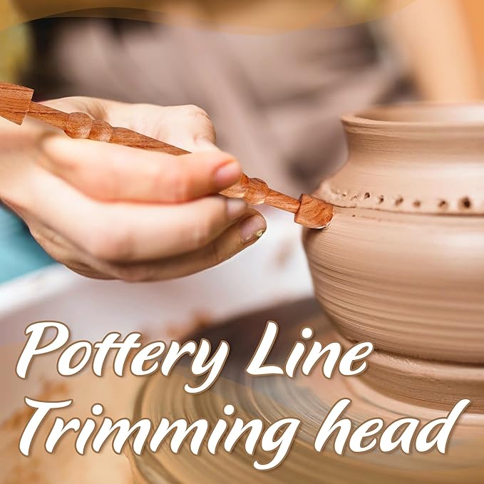 Vtuna Double Head Clay Sculpting Tool, Modeling Ceramic Pottery Tool, Styling, Carving and Smoothing Throwing Pottery Sticks, 2in1 Pottery Wood Tool (1)