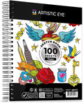 ARTISTIC EYE 9x12 Premium Sketch Book Set, 100 Sheets, Spiral Bound, 68lb (100gsm), Acid-Free Drawing Paper, Ideal for Beginners, Artists & Professionals (Set of 1)