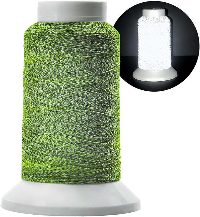 Reflective Embroidery Thread,Embroidery Machine Thread in Green,Single Reel of 1000M(1093Y),Polyester Embroidery Thread for Embroidery
