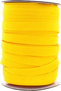 Mandala Crafts 55 Yards 1/2 Inch Yellow Double Fold Bias Tape for Sewing - Bias Binding Tape for Quilting Binding, Hemming, Seam, and Fabric Piping