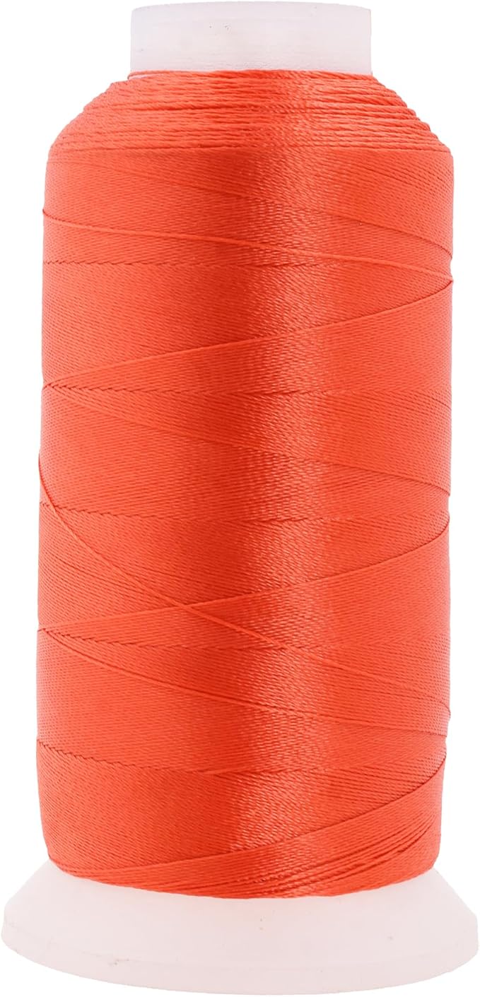 Mandala Crafts Coral Heavy Duty Thread - 1500 Yds Tex 70 Bonded Polyester Threads for Sewing Drapery, Jeans, Leather, Hair, Outdoor Marine Upholstery