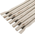 Leekayer 3# Jeans Zipper 10 Inch Antique Brass Metal Zipper 25.4cm Close End Zippers 6pcs,(Beige-Brass)