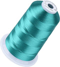 Simthread 5500Yds Embroidery Thread, 5000M High-Yardage 40WT 100% Polyester Thread – 170+ Vivid Colors, High-Speed Rated – Compatible with Brother, Singer, Janome & More - Light Teal Blue S056
