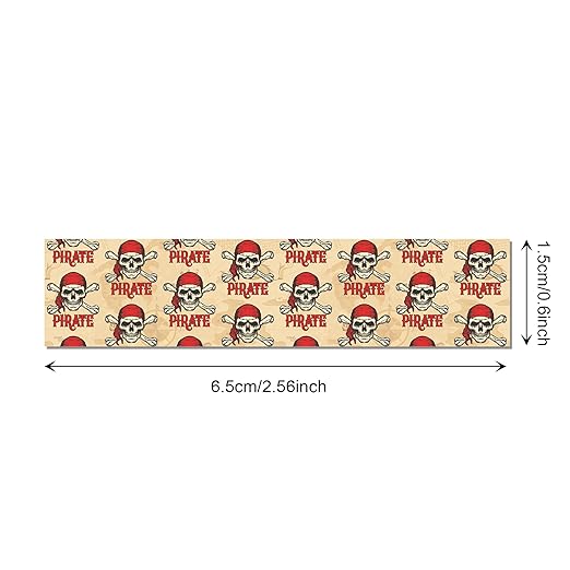 12 Pcs Pirate Washi Tape Pirate Masking Tape Decorations Vintage Nautical Decorative Paper Sticker for Journals, Planners, DIY Craft Gift Wrapping Handbook Stickers