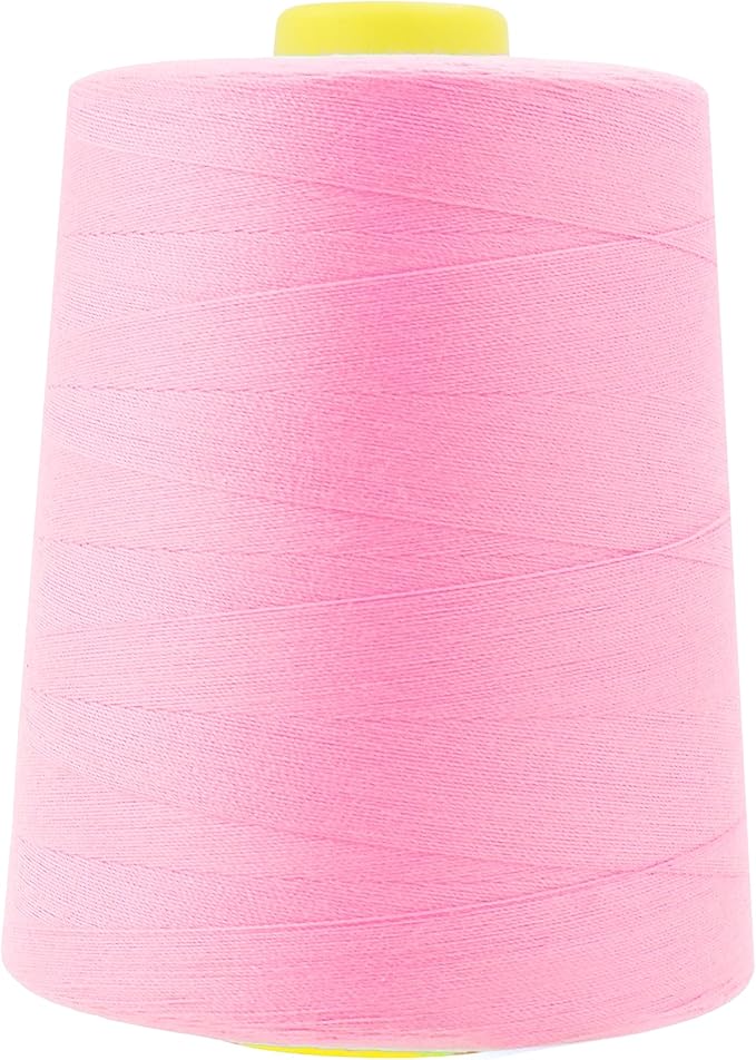 Mandala Crafts 4 Pack of Serger Threads Cones Spools - 20S/2 24000 Yards Polyester Light Pink Threads for Sergers Machine and Overlock Quilting Sewing Machine