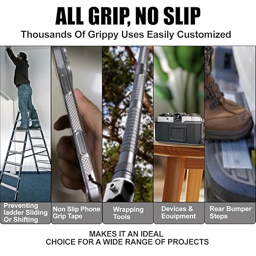 Non-Abrasive Grip Wrap Tape, 2In x 30ft, Thick Heavy Duty Tape. Tear, Peel & Slip Resistant for Max Comfort and Control, for Wrapping Tools, Home Goodsm, Hardware, Utility Items More (Clear)