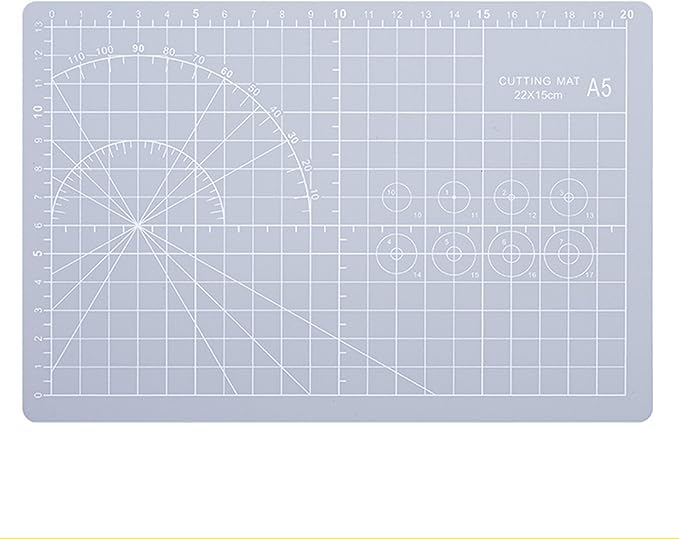 A5 Cutting Mat, Self Healing Sewing Mat, Rotary Craft Mat Double Sided 3-Ply Craft Cutting Board for Sewing Crafts Hobby Fabric Precision Scrapbooking Project Art Supplies, 8.6“ x 5.9”, Grey