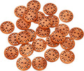 HARFINGTON 100pcs 2 Hole Flower Craft Sewing Button 25mm Handmade Wood Replacement Round Buttons for Clothing Decoration DIY Accessories, Brown
