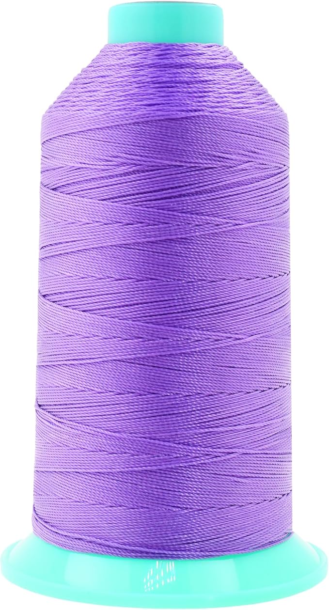 Mandala Crafts Size 207 630D T210 Bonded Nylon Thread - Lilac 800 YDs Tex 210 Heavy Duty Sewing Threads for Leather, Jeans, Weaving, Outdoor Marine Upholstery