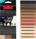 Faber-Castell Black Edition Skin Tone Colored Pencils: 12 Count, Black Wood and Super Soft Core Lead, Skin Tone Colored Pencil Set, Coloring Pencils for Kids, and Beginners, Art Supplies for Teens