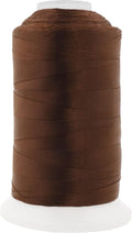 Mandala Crafts Brown Heavy Duty Thread - 1500 Yds Tex 90 Bonded Polyester Threads for Sewing Drapery, Jeans, Leather, Hair, Outdoor Marine Upholstery