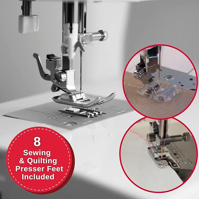 SINGER C5200 Computerized Sewing & Quilting Machine with Extension Table & Accessory Kit | 180 Stitch Applications, Touch Button Stitch Selection, LCD Screen, Full Metal Frame & 1-step Buttonhole
