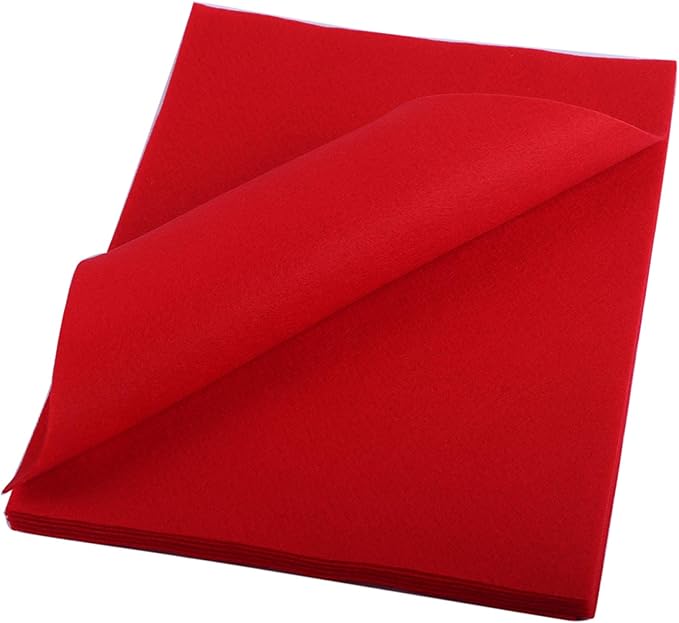 YYCRAFT Craft Soft Felt Sheets 9 Inch X 12 Inch - 24 Pcs Pack, Red