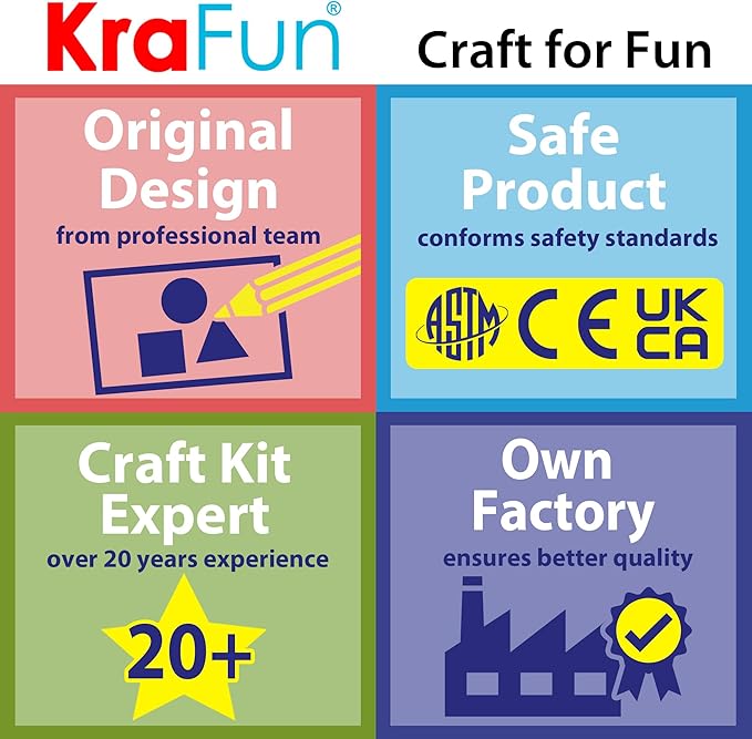KRAFUN Sewing Kit for Kids Age 7 8 9 10 11 12 Beginner My First Art & Craft, Includes 3 Stuffed Animal Dolls Teddy, Raccoon and Owl, Instructions & Plush Felt Materials for Learn to Sew, Embroidery