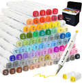 Alcohol Markers, 80 Colors Dual Tip Permanent Art Markers for Adult Coloring Book, Painting, Drawing, Alcohol Based with Base and Blender for Adult, Artists