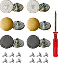 3 Designs No-Sew Removable Metal Buttons Replacement Repair Combo Thread Rivets and Screwdrivers in Storage Box, Women and Men's Jeans Clothing Supplies 12 Sets 20mm