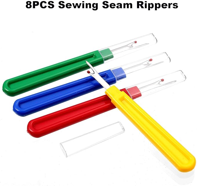 Seam Rippers for Sewing - Borogo Seam Ripper and Thread Remover Kit for Sewing 4 Big and 4 Small Stitch Ripper Tool and 1 Thread Snips