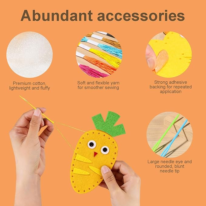 Twiggle Stuff Sewing Kit, This Fun DIY Sewing Kit Includes Felt Animal Sewing Materials to Make Plush Toy Dolls. Suitable for Everyone
