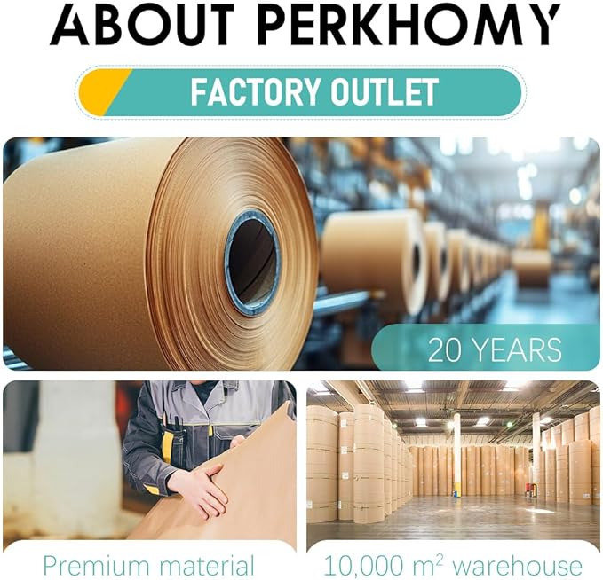 PerkHomy 36" x 1,440" (120') Brown Kraft Paper Roll for Craft Bulletin Board Paper Art Table Covering Crafting Gift Wrapping Bouquet Packing Parcel 70GSM 50LB (Brown, 36" x 120')