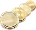 Gold Metal Shank Buttons - 12 Pcs - 4 Size Options - Striped Flat Round Metal Shank Buttons for Men Women Blazer Coat Uniform Shirt Suit and Jacket Sewing Craft DIY N5504