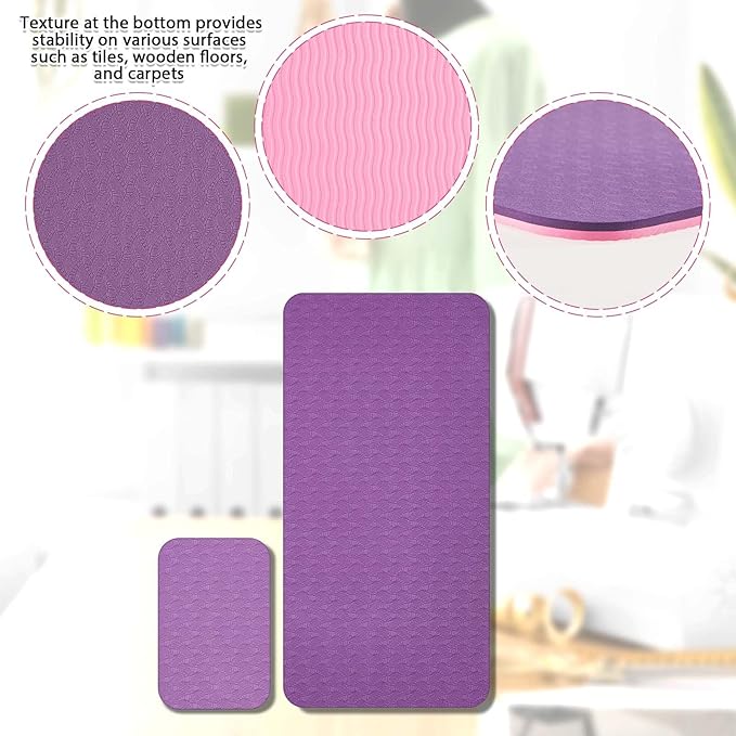 2 Pcs Sewing Machine Muffling Mat Pedal Sewing Mat Reduce Vibrations Noise No Slip Machine Accessories for Quilting(17" X 36" and 9" X 14",Pink Purple)