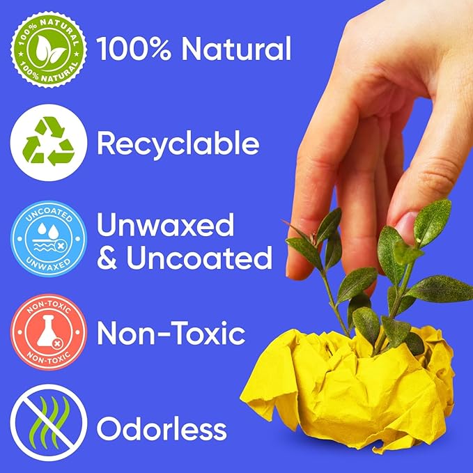 USA Made 36" x 1200" Yellow Kraft Paper Roll, 45 lbs Thickness, American Quality Colored Kraft Paper for School, Poster Arts, Crafts, Bulletin Board - Odorless, Non-Toxic, Safe for Kids