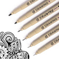 Fineliner Pens, 6 Pack Micro Pen Black Fine Tips Markers, Technical Drawing Pens for Artist No Bleed Calligraphy Pens, Waterproof Archival Ink Pen for Comic, Journaling, Illustration
