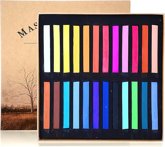 YYMIYU Neutral Color Chalk Pastels for Professional Artist 24 Colour