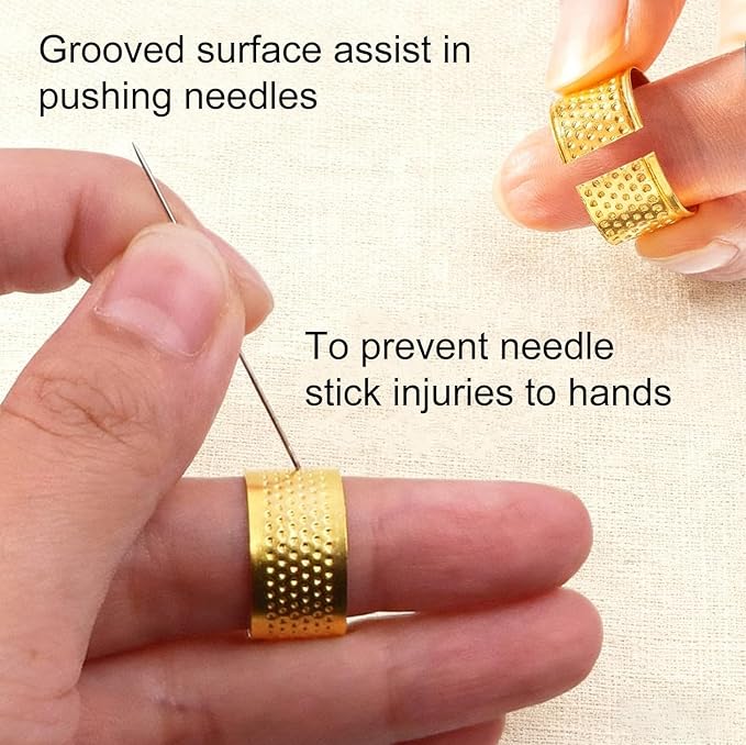 37Pcs Sewing Tool Set, Big Eye Steel Sewing Needle Kit, Multisize Threader and Needle Repair Kit Stainless Steel Needles for Hand Sewing Kit with Thread Ripper, Needle Threaders, Threads and Thimbles.