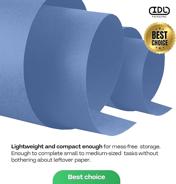 Blue Kraft Paper Roll 18" x 1200" (100 feet) with Cutter - USA-Made Gift Wrapping Paper for Packing, Moving, Shipping & Crafts/Arts - 100% Recyclable Natural Craft Material by IDL Packaging
