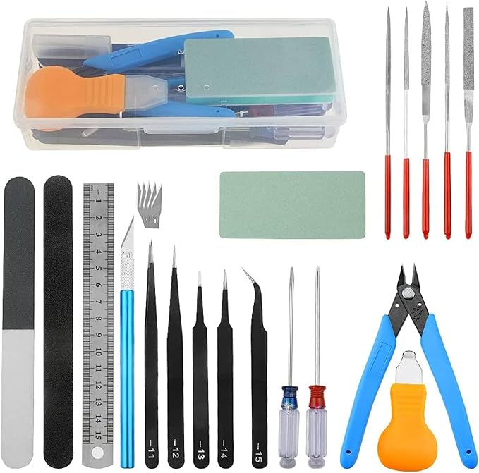 24Pcs Gundam Model Tools Kit Hobby Building Tools Modeler Basic Tools Craft Set for Car Model Building Repairing and Fixing
