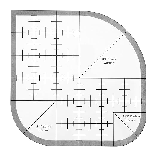 Acrylic Curved Corner Cutter Ruler, Sewing Rulers and Guides for Fabric, Patchwork Quilting Rulers, Quilting Templates for DIY Supplies Multifunctional Tool