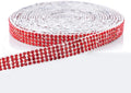 Novani Self Adhesive Rhinestone Ribbon, 0.35 Inch Wide 3 Yards 1 Roll, Red Crystal Diamond Bling Strips for DIY Crafts,Home Decor,Glitter Glass Rhinestones Tape for Crafting,Car Decoration
