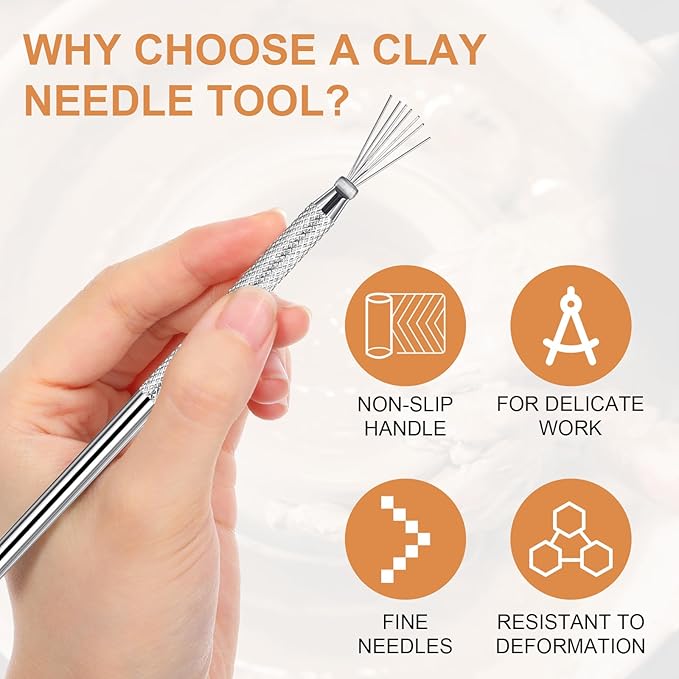 6 Pcs Polymer Clay Tools Sculpting Supplies, Ymapinc Clay Sculpting Tools, Pottery Needle & Texture Tool, Ceramic Tool, Modeling & Trimming, Pottery Supplies