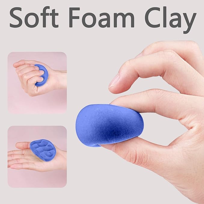 Cutedeer Blue Air Dry Clay, 1.1lb Foam Modeling Clay, Soft Squishy Molding for Kids Adults, Arts & Crafts Project Slime Supplies(1.1lb - 1 Pack, Blue)