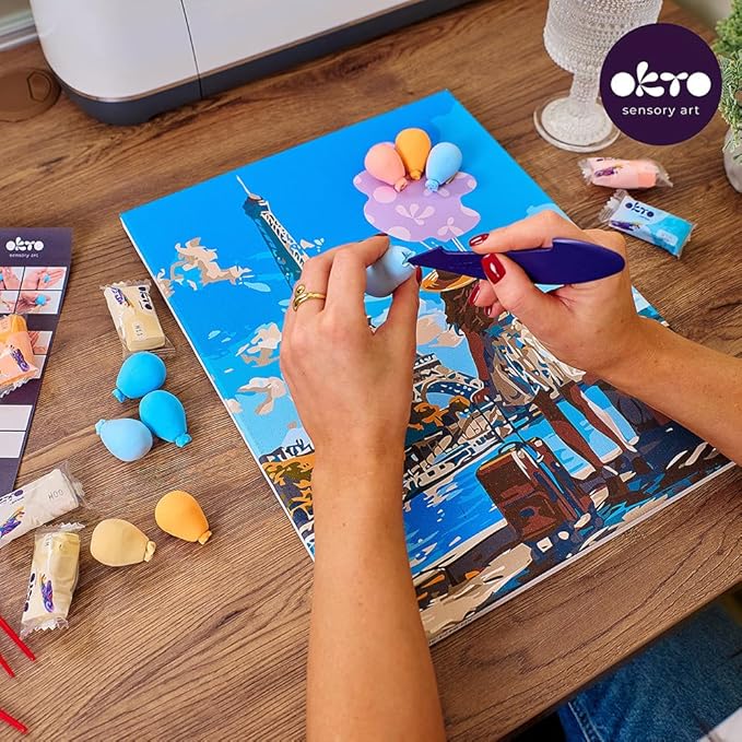 OKTO Art Kit Greetings from Paris | Arts & Crafts DIY Painting with Modeling Claу | Claу Kit for Painting | Painting Kits for Adults for Home Decoration Claу for Adults