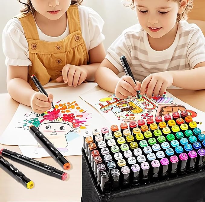 Alcohol Markers 168 Colors with Base Drawing Pen Dual Tip Art Markers for Sketch Anime Illustrations
