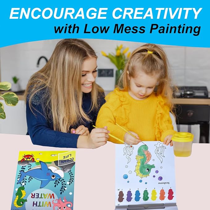 Paint with Water for Toddlers Ages 3-5 - Water Coloring Books for Kids - Toddler Arts and Crafts for Boys - Girl Project for 5 4 3 Year Old - Watercolor Painting Book - Kid Art Supplies Craft Kit