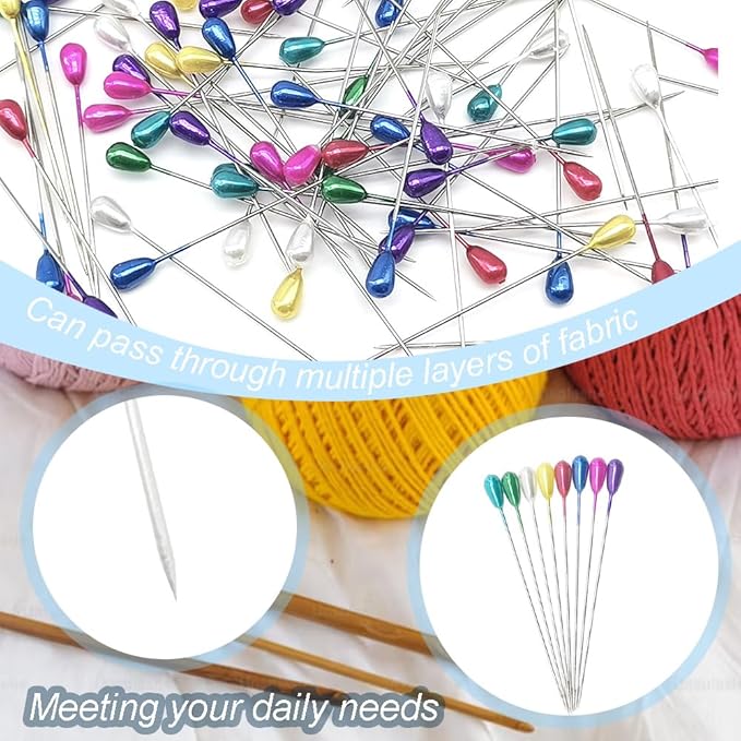 150 Pieces Colorful Pearl Head Pins Corsage Pins 55mm/2.17in Sewing Pins Straight Pin Wedding Bouquet Pin for DIY Decoration Craft and Sewing Project (55mm/SDC)