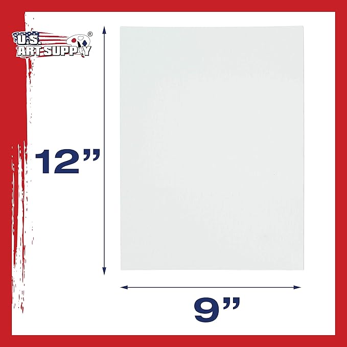 US Art Supply 9 X 12 inch Professional Artist Quality Acid Free Canvas Panel Boards for Painting 2-12-Packs (1 Full Case of 24 Single Canvas Board Panels)
