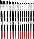 Angular Paint Brushes,15 PCS Different Size Professional Angled Paint Brush for Acrylic Watercolor Gouache Oil Painting,Highly Absorbent Nylon Hair Angled Paintbrush for Artists and Beginners