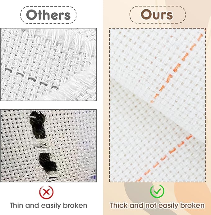 80"x40" Inch Premium Large Tufting Cloth with Marked Lines, Cotton Punch Needle Fabric Monks Cloth for Rug Tufting Tufting Gun, Embroidery Fabric for Punch Needle DIY Craft Decoration