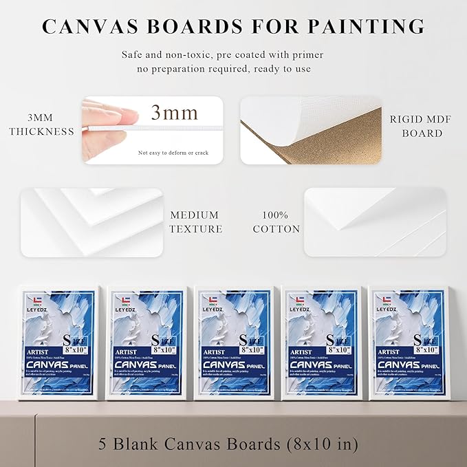 LEYEDZ Acrylic Paint Set for Kids & Adults, 41 PCS Paint Kit, Art Painting Supplies Kit with 24 Acrylic Paints, 8 Paint Brushes, 5 Canvas Panels