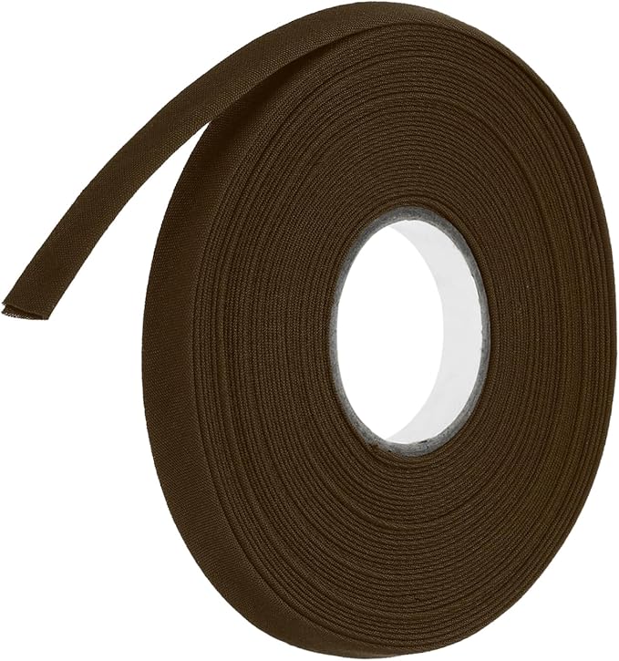 MECCANIXITY 2/5 Inch Double Fold Bias Tape Polyester Continuous Bulk Bias Tape for Sewing,Seaming Quilting Hemming Binding Crafts (Dark Brown 10 Yards)